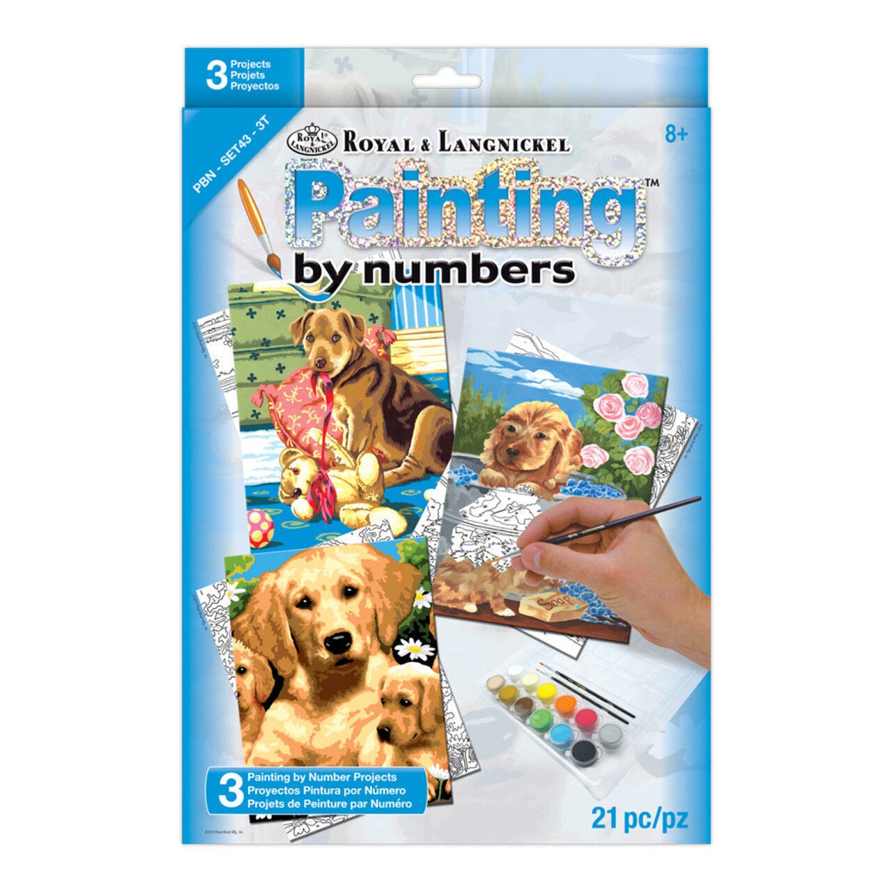 PBN-SET43 | Painting by numbers™ 21pc 8.75" x 11.75" Small Dogs Painting Project 3-Pack